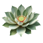 Sage Green Lotus, with a light green light orange heart.